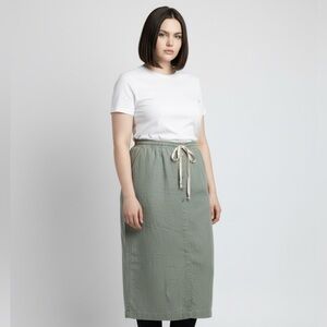 Jones New York Sport Linen Green Long Skirt, Large
